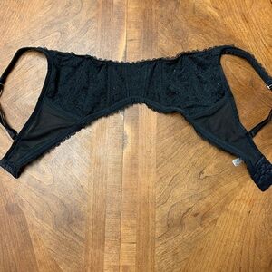 Victoria’s Secret Black Lace Push-Up Bra with Rhinestones.  Size L